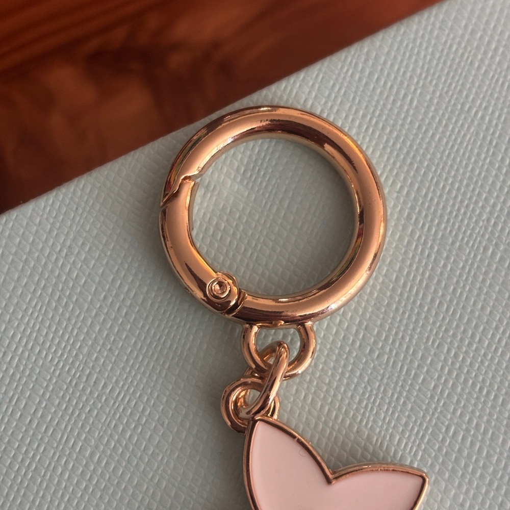 Handmade Elegant Pink and Gold Charm Keychain Bag Charm - Picture 3 of 4